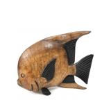 Hand-Carved Wooden Fish Sculpture