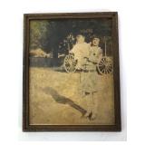 Framed Vintage Photograph Of Woman & Child