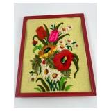 12ï¿½15ï¿½ï¿½ Crewel Embroidery With Floral Design