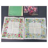 12ï¿½12ï¿½ï¿½ Vintage Linen Floral Handkerchief Set