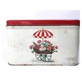 Decoware Metal Bread Box With Floral Cart