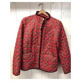 Talbots Plaid Quilted Red Jacket Size M