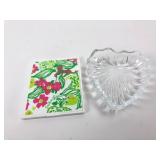 Lilly Pulitzer Mirror & Crystal Heart Dish