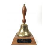 Brass Bell With Wood Handle & Stand