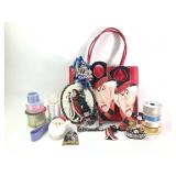 Christmas Decorations & Red Tote Bag