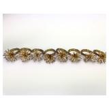 8 Beaded Gold Napkin Rings With Starburst Design