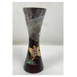 Decorative Vase With Butterfly Design & Candle