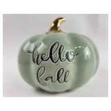 Pale Sage Ceramic Pumpkin Decoration