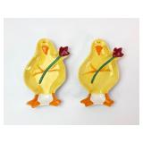 Holiday Home Set Of 2 Yellow Chick Plates