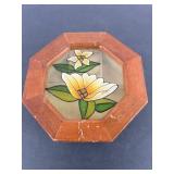 Wood & Glass Floral Jewelry Box