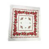Christmas Tablecloth With Poinsettias & Bells