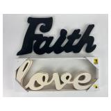 Iï¿½m Faith & Love Standing Wooden Signs