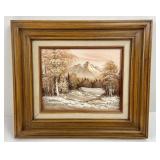 Framed Landscape Oil Painting On Canvas