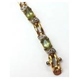 Gold-Plated Sterling Silver & Peridot Bracelet