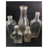5 Glass Bottles Including Watkins