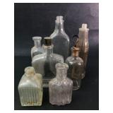 7 Vintage Glass Bottles Including Watkins & Lister