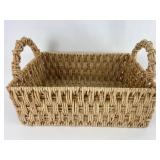 Woven Rectangular Basket With Handles