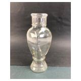 Clear Glass Vase With Fluted Neck