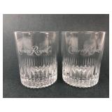 Crown Royal Etched Glass Set Of 2