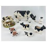 Cow Figurines, Creamers & Salt Shakers Set