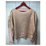 Pink Sweater With Gold Accent Made In Italy