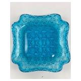 Fenton Daisy & Button Aqua Glass Dish