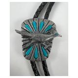 Foritt Silver Tone Bowtie W/Turquoise Stones