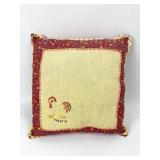 Cheerio Rooster Embroidered Pillow 11ï¿½11 Inches