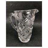 Cut Glass Pitcher With Diamond Pattern