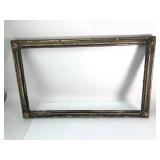 Wooden Rectangular Frame With Gold Accents