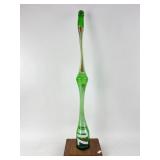 Stretched 7-Up Glass Bottle Sculpture On Wood Base