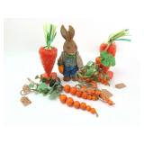 Easter Bunny Figurine & Carrot Decor Set