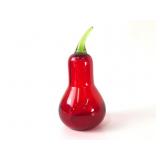 Red & Green Glass Pear Sculpture