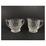 Pressed Glass Creamer & Sugar Set 2.5ï¿½ Tall