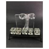 Glass Bow Sculpture & Candle Holders