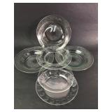 7 Clear Glass Plates Variety Designs