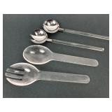 4 Acrylic & Chrome Salad Servers