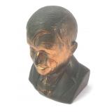 William Penn Adair Rogers Brass Bust Paperweight