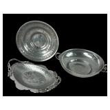 Hand-Wrought Aluminum Floral Bowls & Dish