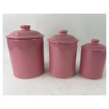 Pink Japanese Canister Set, 3-Piece