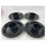 Tin Camping Dinner Set Of 4, 10" Plates