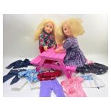 Battat Dolls W/Pink Picnic Table & Clothes
