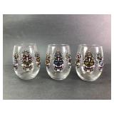 3 Sugar Skull Stemless Glasses