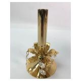 Golden Metal Candle Holder With Crystal Drops