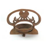 Wooden Folding Basket With Heart Design