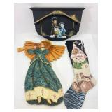 Hand-Painted Wooden Christmas Decor Set