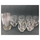 7 Clear Glasses With Marked Base