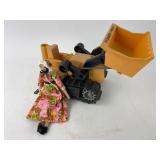 Fisher-Price Bulldozer & Wooden Clothespin Doll