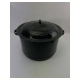 Black Speckled Enamel Stock Pot With Lid