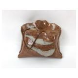 Brown Ceramic Abstract Wall Sculpture